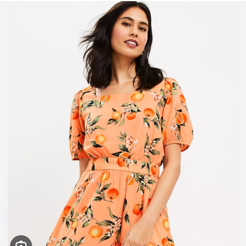 Loft Orange Pattern Cropped Top 🍊 - Picture 3 of 9